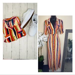 Striped Floor Length Dress